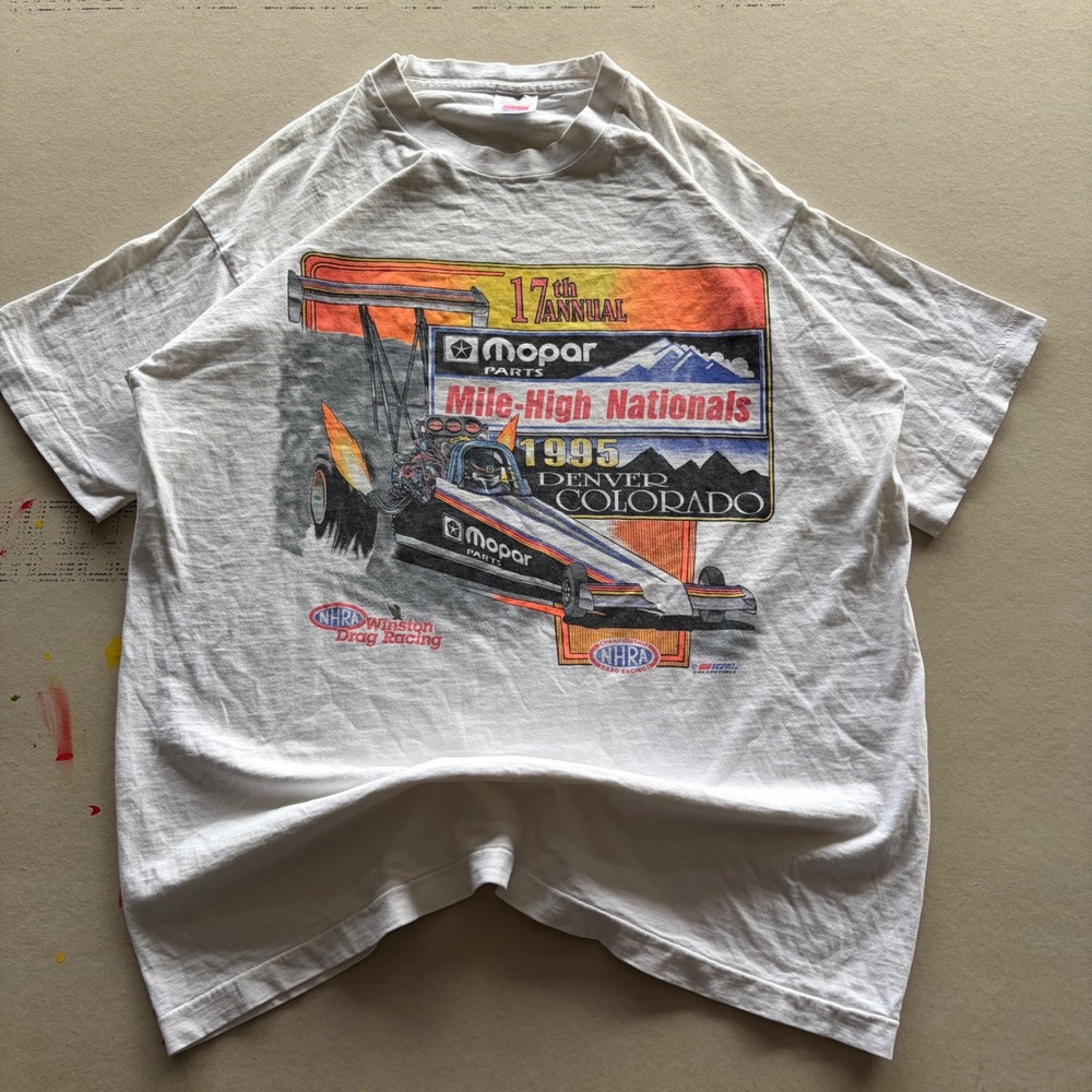 Vintage 90s Mopar NHRA Drag Racing T-shirt